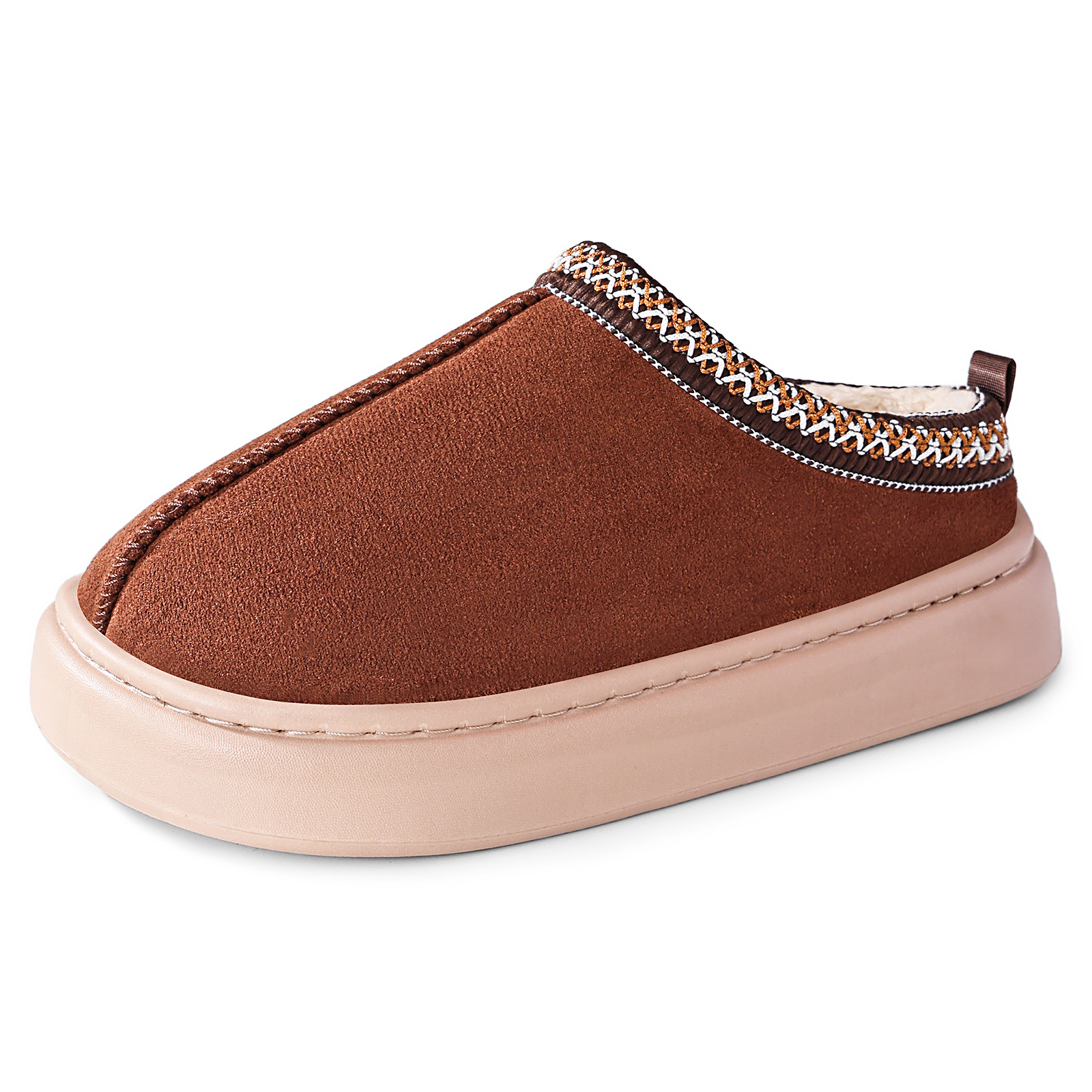 Zapatos caseros de algodón transfronterizos de invierno calentados zapatillas de lana y zapatillas de lana con un pedazo y medio zapatillas de algodón cómodas