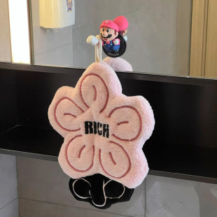 Affluent Hand Towel Hanging Bathroom Toilet Absorbent Thickened Kitchen Odor-Free High-End Coral Velvet