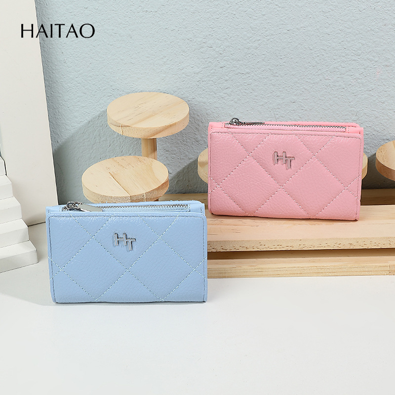 Nuevas billeteras transfronterizas de mujeres con cremallera a cuadrícula, nuevas billeteras de mujeres, gran capacidad