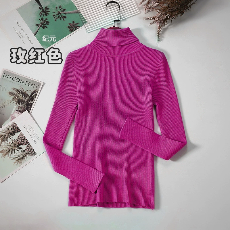 knitted fitted sweater, turtleneck, midweight slim fit