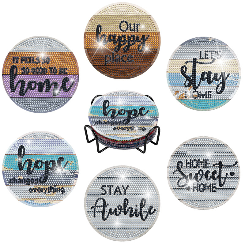 Posavasos redondo de pintura de diamantes DIY, hecho a mano, 5D, con diamantes acrílicos, para taza de café, aislante del calor, tapete de mesa, mosaico