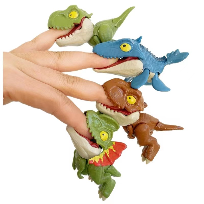 Finger Biting Dinosaur Toy Set Tiktok Online Celebrity The same type of children's hand biting dinosaurs can move and move. Tyrannosaurus Rex can teach