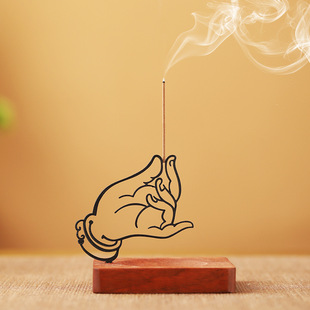 Creative Buddha Hand Incense Holder Ornaments Zen Hand-Shaped Incense Holder Incense Burner Home Living Room Desktop Tea Room Decoration