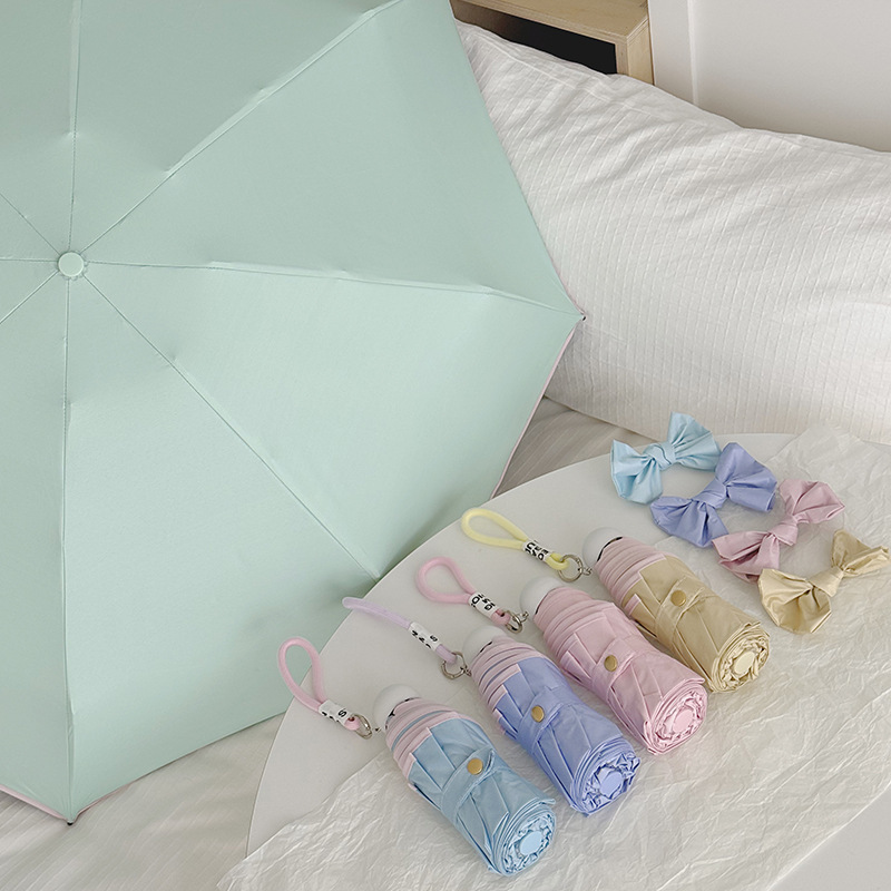 50% off ビニールミニ超軽量傘晴雨兼用日焼け止め UV 折りたたみ軽量サンシェード傘女性用|undefined