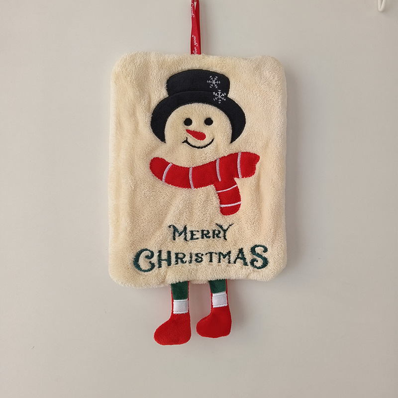 クロスボーダー新しいクリスマスハンドタオル吊り下げ厚みのあるコーラルベルベットキッチンバスルーム吸水速乾雑巾ハンドタオル|undefined