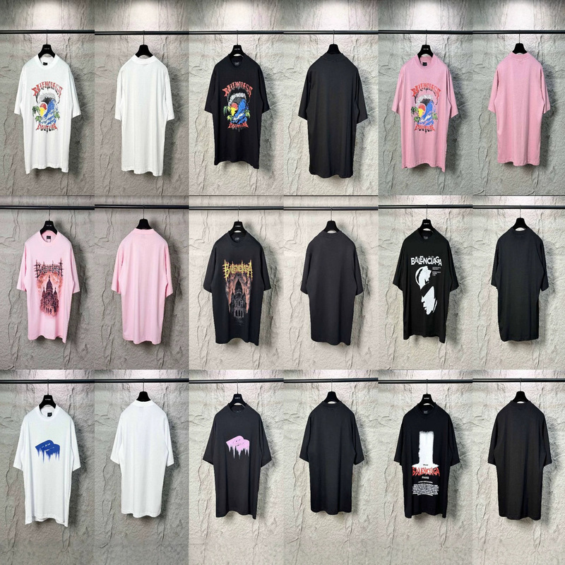 New Cross-Border Foreign Trade Paris B Brand Classic Letter Pattern Logo Printed Embroidered Round Neck Short-Sleeve T-Shirt for Men and Women New Cross-Border Foreign Trade Paris B Brand Classic Letter Pattern Logo Printed Embroidered Round Neck Short-Sleeve T-Shirt for Men and Women
