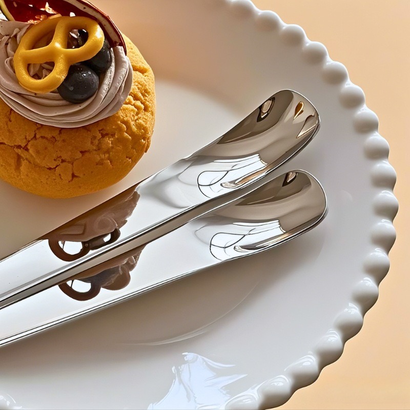 Cuchara de café de acero inoxidable con mango largo para postres_voghion.com