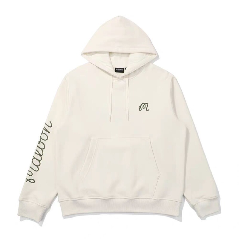 Spring and Autumn Korean Golf Clothing Men's Golf Logo Fleece Warm Hooded Pullover in Off-White and Black for Spring Spring and Autumn Korean Golf Clothing Men's Golf Logo Fleece Warm Hooded Pullover in Off-White and Black for Spring