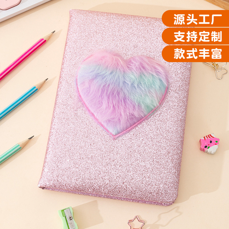Cuaderno de peluche creativo A5 diario transfronterizo cuaderno de estudiantes cuaderno de amor día de San Valentín cuaderno de línea horizontal