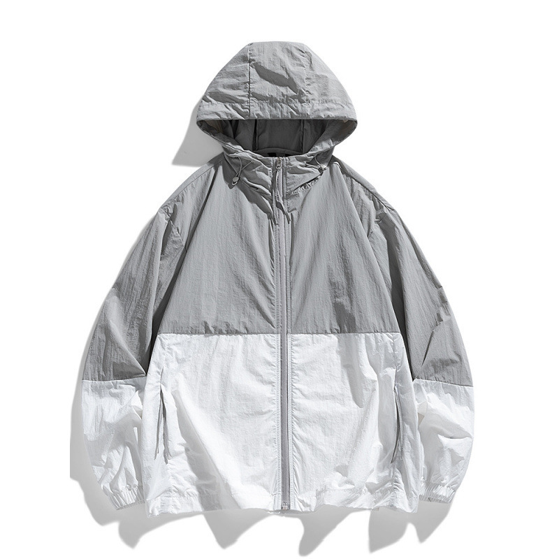 Verano ligero y delgado ropa de protección solar de secado rápido parejas de moda transpirable pareja hermosa chaqueta deportiva con capuchón hombre