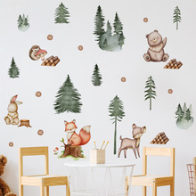 一米墙贴动物小树兔子墙贴纸背景墙客厅儿童房房间装饰墙贴画自粘