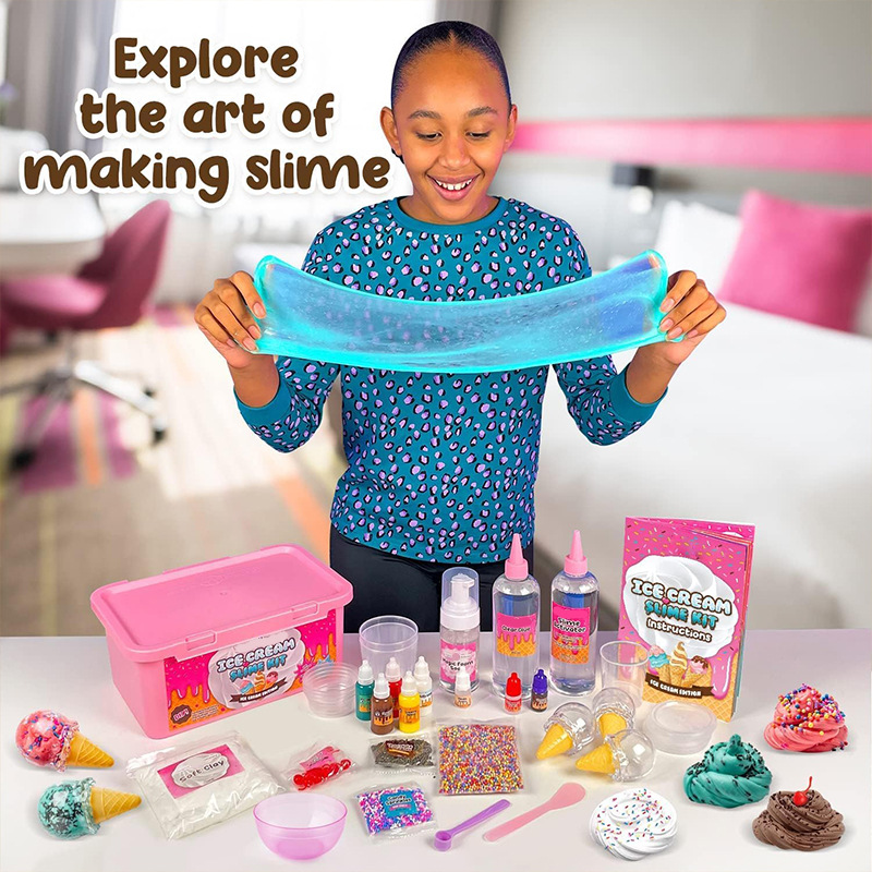 Kit de Slime para Hacer Slime Casero, Experimento Científico para Aliviar el Estrés, Kit para Hacer Slime de Helado