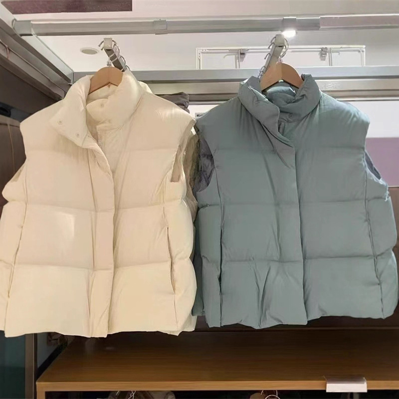 Women's Sleeveless Vest Jacket Soft Warm Jacket Stand Collar down Vest Autumn and Winter New Al469900