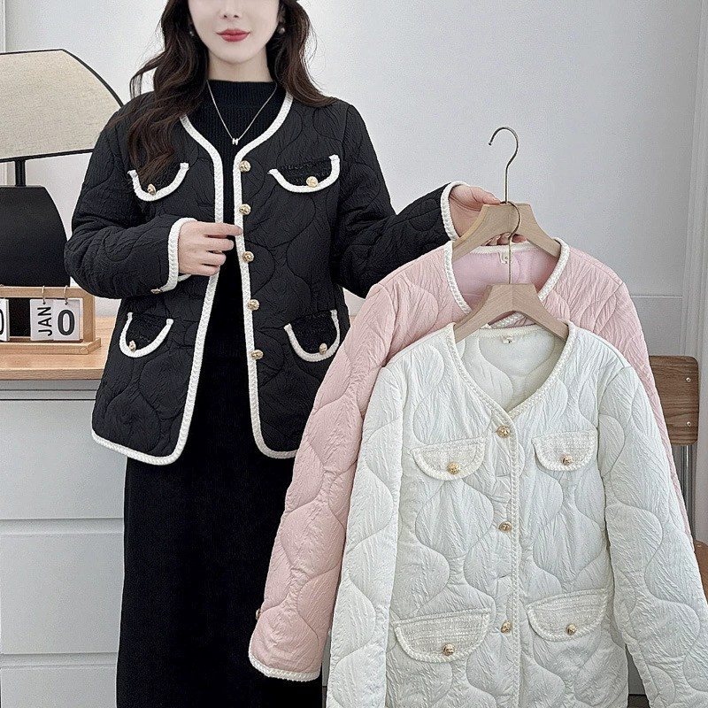Модная короткая пуховая куртка, в стиле Chanel, большой размер, свободный крой