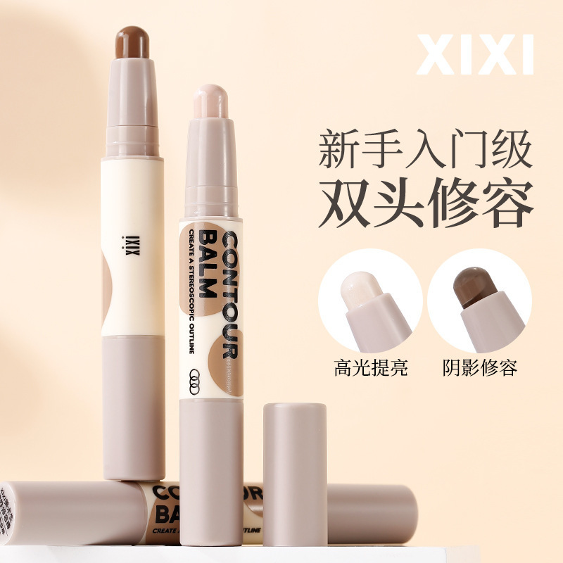 Xixi Fine Art Plastic Face Repair Stick Double Head Shadow Pen Face Brightening Stereo Matte Nasal Shadow Shadow