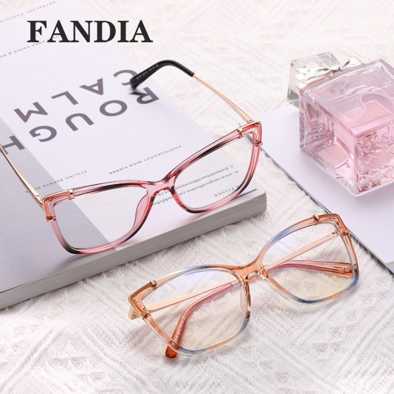 Gafas con Protección Anti-Luz Azul TR90 para Mujer, Montura Cuadrada con Patillas Flexibles, Sin Graduación, Diseño Moderno, Comercio Exterior Transfronterizo 95708
