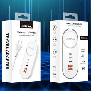 Новые заглушки PD 18W Fast Charge Smart Multi -Oral Charger Dual USB+Dual C+Lightning Duplex