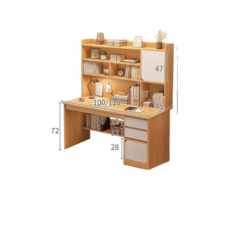 Estantería de escritorio integrada con estantería simple dormitorio en casa estudiante femenino mesa de estudio y silla combinación mesa de computadora de escritorio