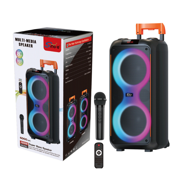 SING-E ZQS8262 ポータブル屋外トロリーカート Bluetooth オーディオパーティーパーティー大音量サブウーファー|undefined