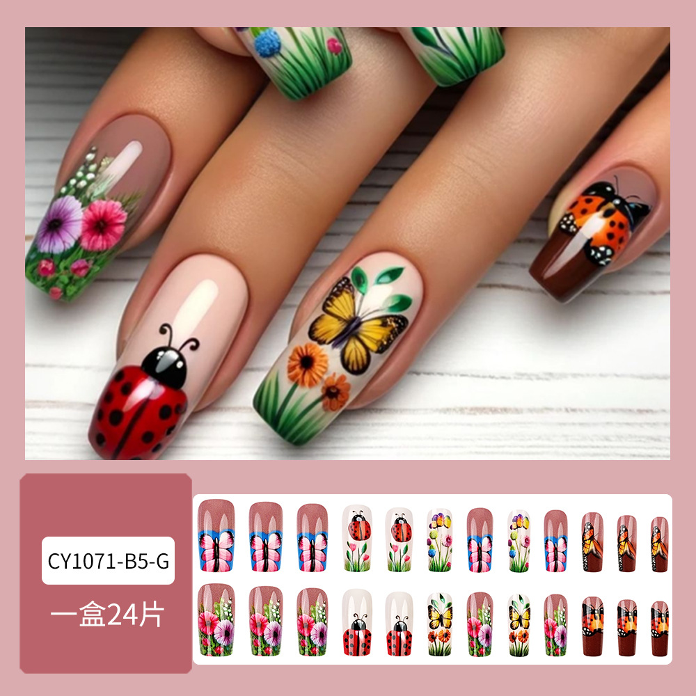 Uñas de uñas largas portátiles Parche de uñas postizas desmontables Sensación de alto nivel Venta al por mayor de uñas portátiles de venta caliente transfronterizas