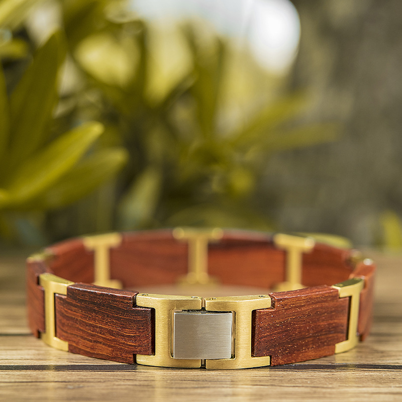 27g Weight Bracelets Classification Wood Chain Material 1 Piece Quantity Daily, Street Occasion Wood Material Geometric Pattern Men's Gender Vintage Style, Simple Style Style Men's Vintage Style Simple Style Bracelets Geometric Wood Men's Chain Bracelets 17