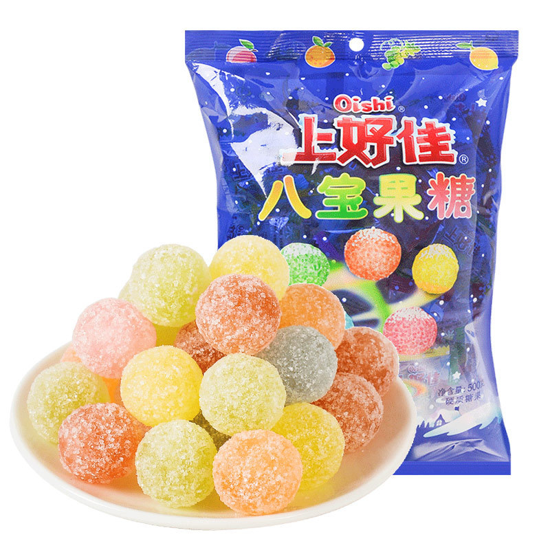 上好佳八宝果糖薄荷糖500g休闲零食硬糖水果糖喜糖年货糖果批发