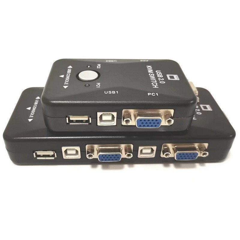 VGA KVM切替器4ポート手動変換器4入1入2入1入2ポートパソコンUSBマルチポート切替器|undefined