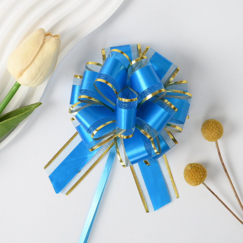 Comercio exterior transfronterizo 30 tamaño medio tinta de hilo de nieve pegada bordes de oro flores de flores de regalo decoración de flores de embalaje de flores de cinta de color dibujo de flores