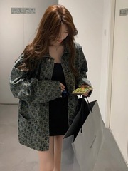 美式复古牛仔外套女秋冬今年流行衬衫中长款休闲夹克上衣