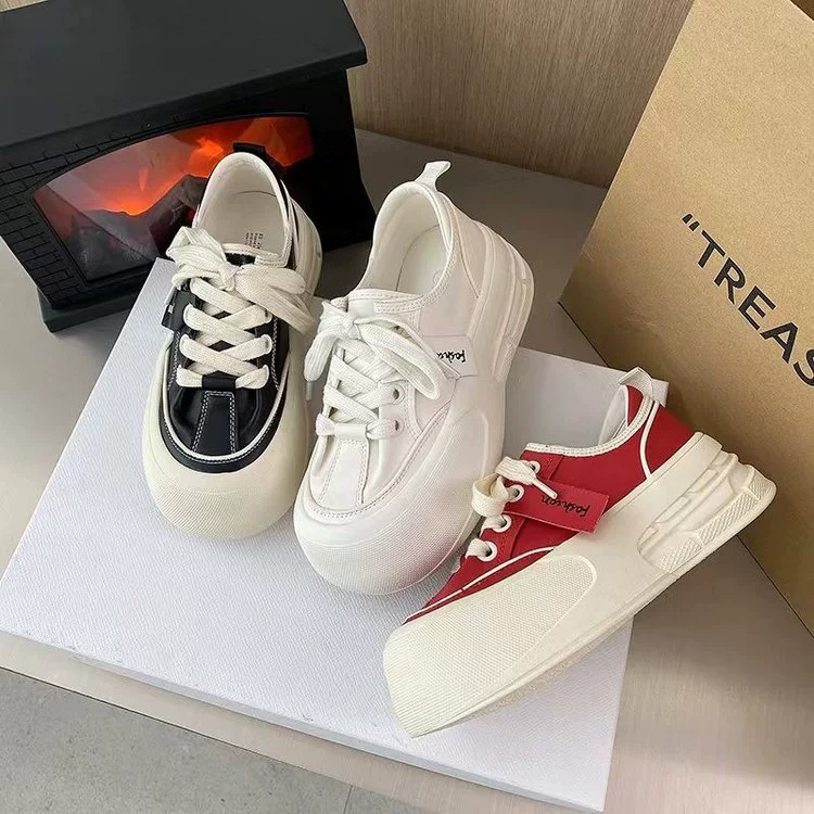 [Amanno] Безобразная хлебная обувь Big Bread Shoes для женщин, весна 2024, новые толстые подошвы, увеличенные носки, досочные обувь для отдыха
