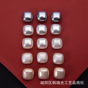New multi-color rice square square imitation pearl half hand patch DIY earrings hair accessories hair clip accessories