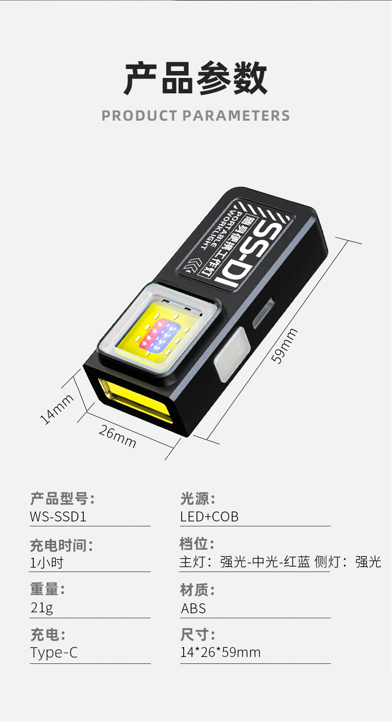 Wholesale Work Lights for Large Customers, Mini Super Bright Portable Multi-Functional Lighting Warning Work Inspection Emergency Lights