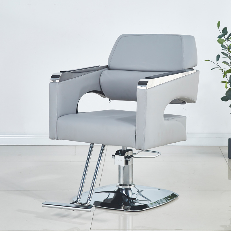 Silla de peluquería Silla de peluquería Silla de peluquería Silla de corte de pelo minimalista moderna Silla de peluquería de acero inoxidable de elevación giratoria