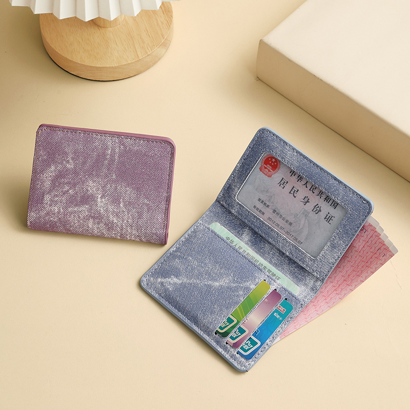 Purple card holder with 4 card slots [notes need to be folded]
