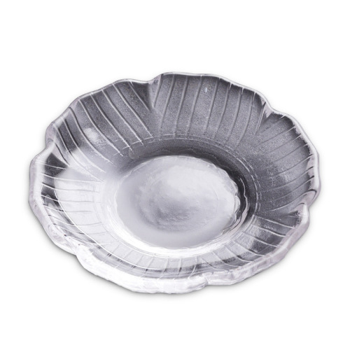 Japanese heat-resistant glass teacup coaster with handmade hammered texture, transparent heat-insulating cup holder, creative tea coaster and cup plate