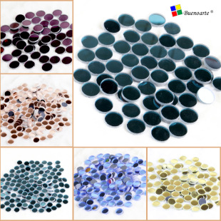 diy Handmade Round Lens Glass Round Mirror Large Medium Small Silver Mirror Color Lens Mosaic