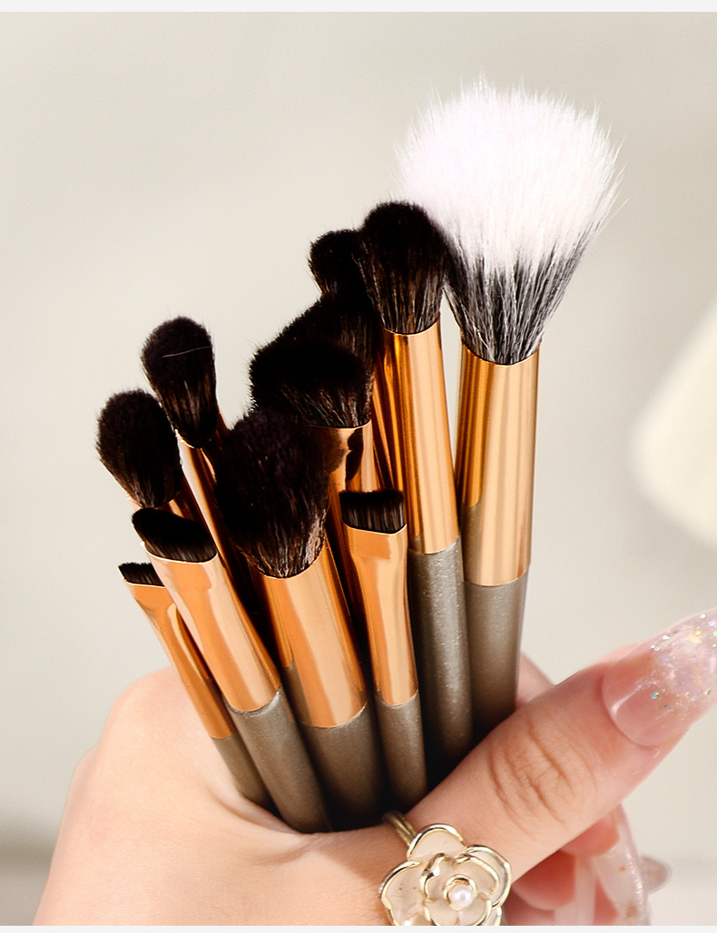 Mingxi Zhi 15-piece makeup set: Brush, eyeshadow brush, Highlight brush, beginner's complete set, Super soft, no-powder makeup brush, Cross-border undefined