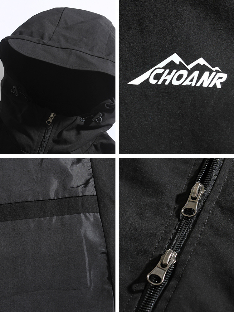 Chaqueta tres en uno para hombres y mujeres con el mismo estilo primavera japonés forro interior suelto desmontable chaqueta con capucha de terciopelo polar q