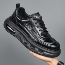 真皮男鞋头层牛皮运动高端商务鞋子冬季加绒男士休闲皮鞋增高防滑