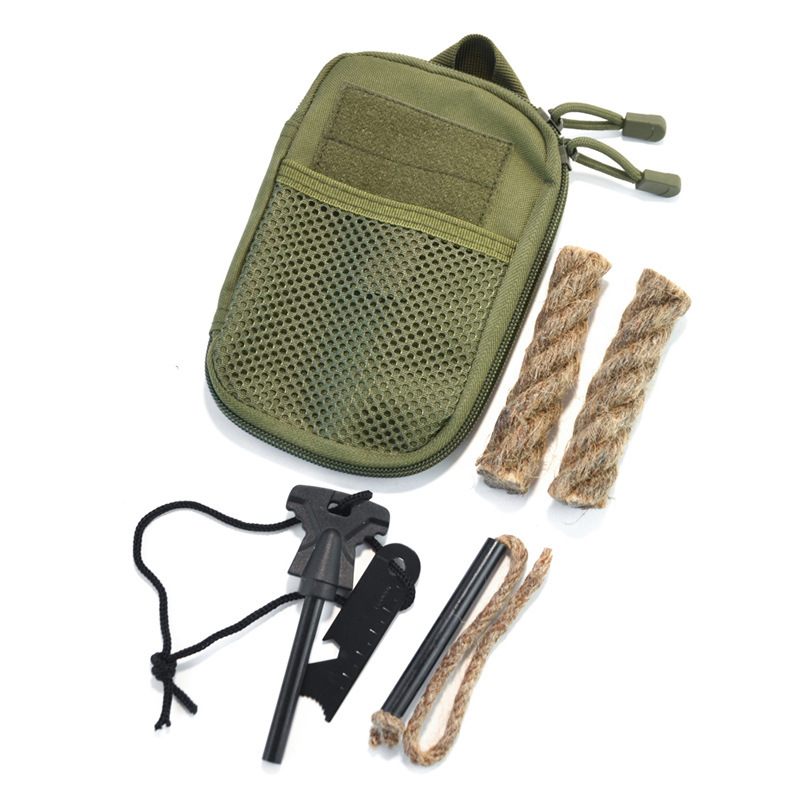 Portable Outdoor Flint Camping Equipment Wilderness Survival Tool Magnesium Rod Fire Starter Wooden Handle Fire Stick