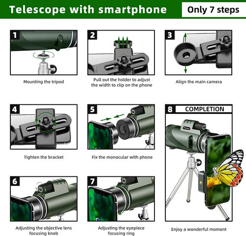 Wholesale monocular telescope 12×50/40×60 HD portable compact outdoor travel monocular telescope