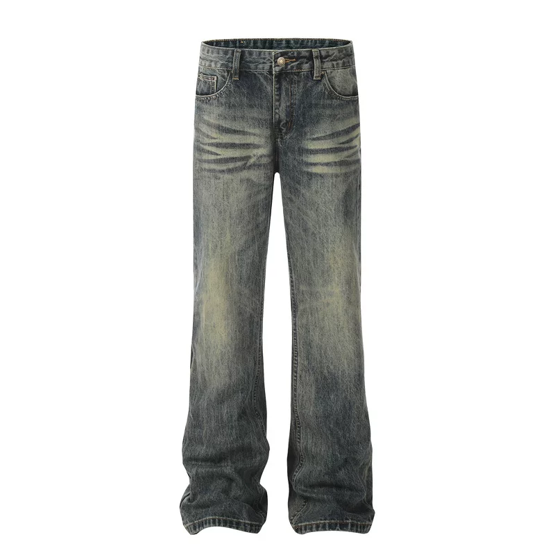 Модные свободные прямые джинсы, брюки, loose straight fit