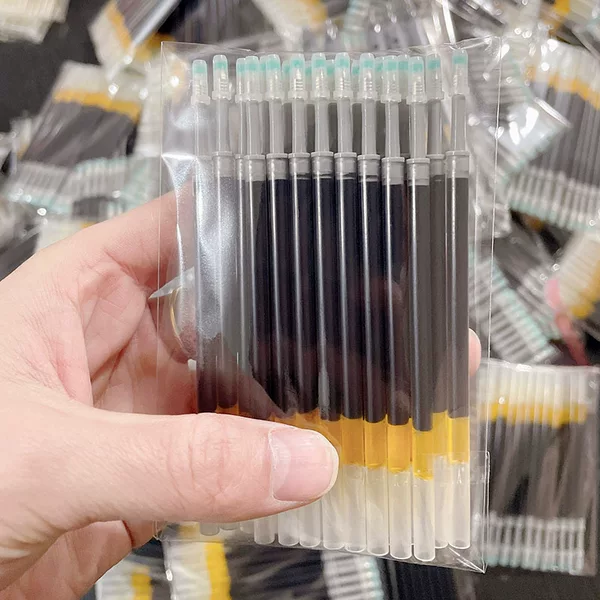 K35 Refill Quick Drying Large Capacity 0.5mm Bullet Writing Smooth Continuous Ink Gel Pen Black Red Blue Wholesale