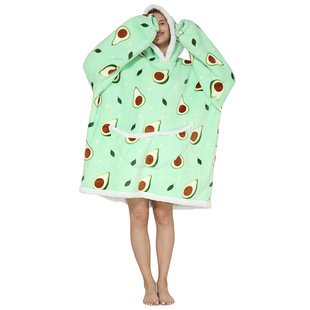 New lazy blanket lambswool pullover flannel sweater avocado Starry Sky hoodie outdoor warm home wear