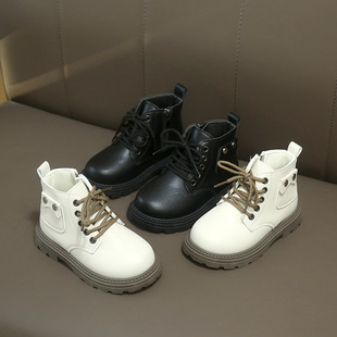 2025 New Autumn and Winter Boys' Boots Kidsren's Soft-Soled Leather Boots Baby Shoes Low-Cut Short Boots Girls' Boots Export
