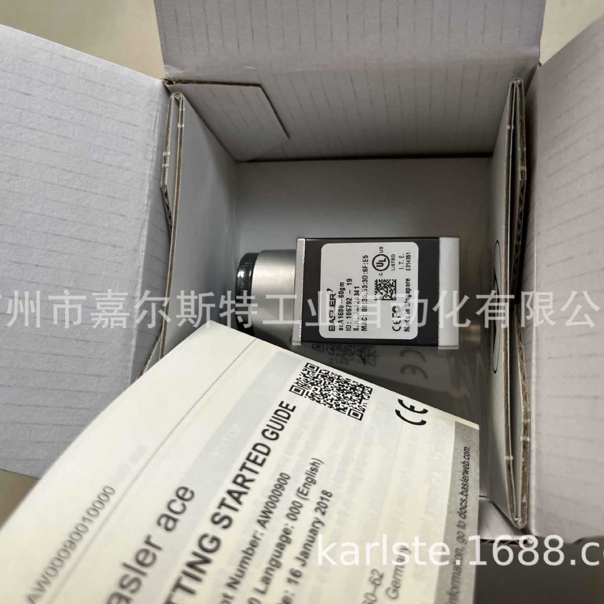 全新原装德国BASLER巴斯勒acA1600-60gm工业相机正品现货假一罚十