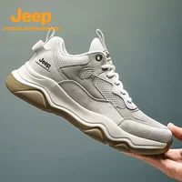Мужская обувь JEEP/Jeep с сеткой, повседневная модная обувь на толстой подошве, мужская модная обувь в британском стиле, мужская обувь с низким вырезом и круглым носком