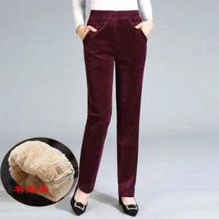 2023 fleece-lined New loose autumn and winter corduroy radish pants women's high waist corduroy thickened Daddy harem pants women