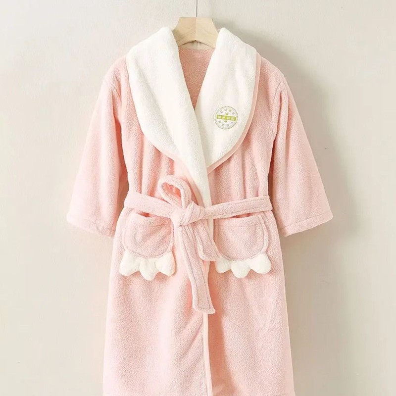 Miffy Cross-Border Children's Bathrobe for Girls, Coral Fleece Absorbent Cape, Girls' Bathrobe for Autumn and Winter, Baby Bath Towel, Sleep Robe for Winter