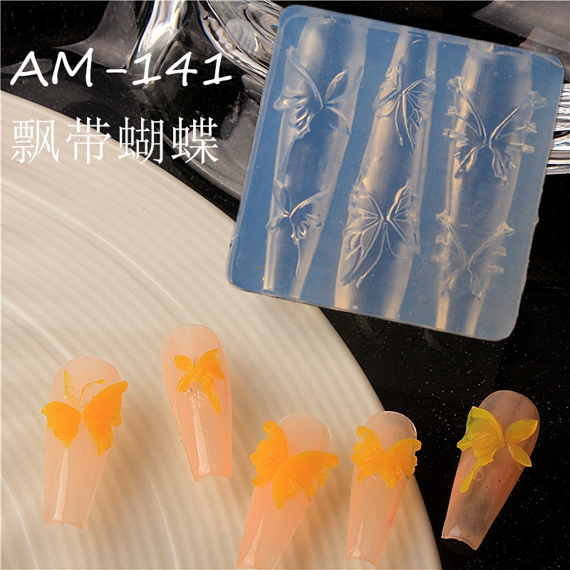 Serpiente de dragón uñas moldes de silicona congelado simple arco mariposa nacional de moda dragón bebé león despierto adornos de uñas abrasivos